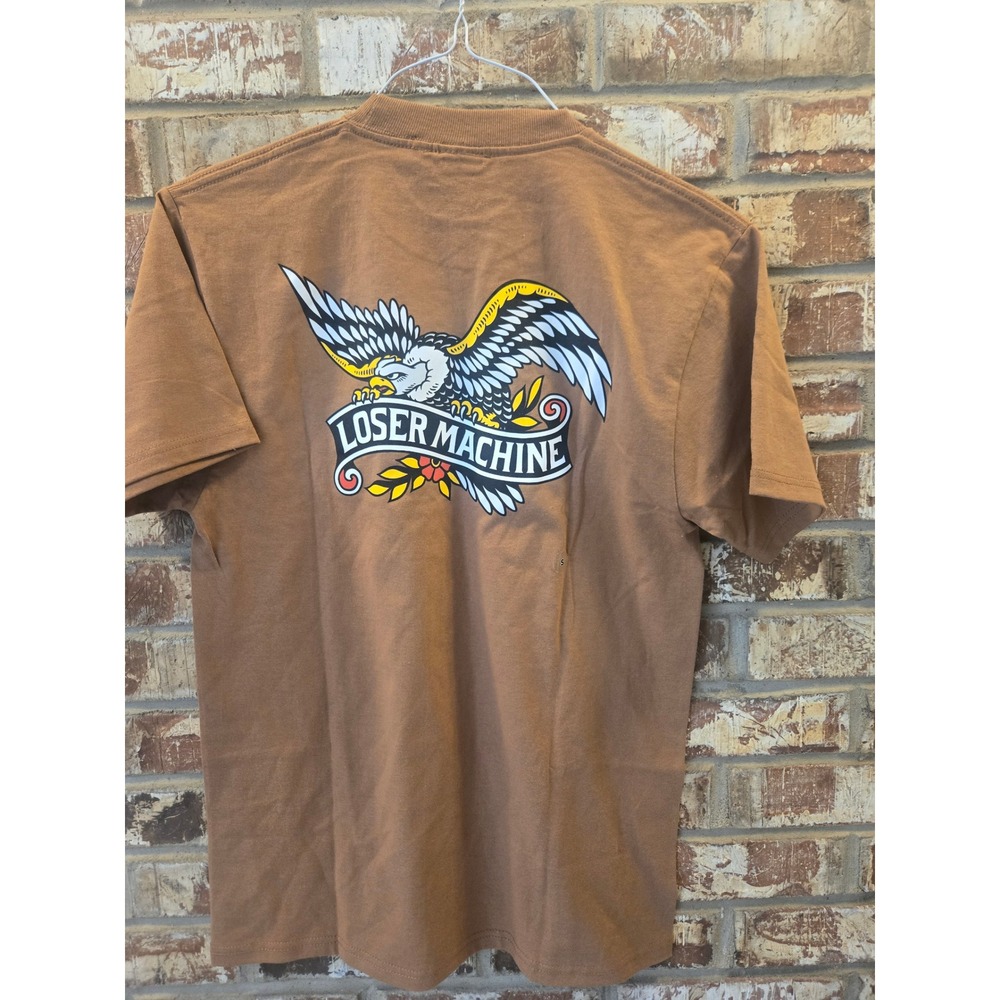 Loser Machine Glory Bound Graphic‎ T-Shirt Brown Mens Size S Tillys Eagle